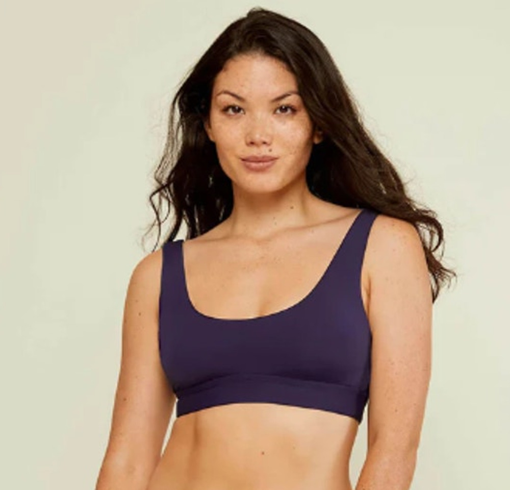 ANDIE SWIM Women's The Ventura Swim Top XXL Flat Navy Blue Scoop Neck NWT